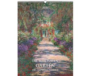 Alpha Edition - I giardini più belli dell'impressionismo 2026 - Calendario artistico 42 × 56 cm con capolavori di Monet, Renoir, Degas - Calendario decorativo da parete per gli amanti dell'arte e del