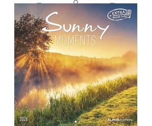 Alpha Edition - Sunny Moments 2026 - Calendario a libretto 30x30 cm - Calendario da parete con alba e tramonto del sole - Per gli amanti della natura e della fotografia - Con spazio per note, giorni