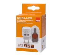 Alpha Elettronica DB100-03W Kit campanello con indicatore LED e telecomando wireless con pulsante tasto SOS, ricevitore con spina e trasmettitore a batteria con portata fino a 180m, ideale per anziani