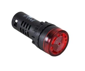 Alpha Elettronica Indicatore Led Buzzer da Pannello - 24Vac/dc, Rosso, Pulsante, Pannello, Automatico