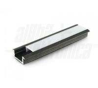 ALPHA ELETTRONICA PROFILO IN ALLUMIO 2MT NERO CON COPERURA OPACA JO380/102N-12P