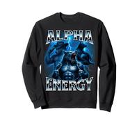 Alpha Energy Wolf Meme Cringe Strano Divertente Uomini Donne Felpa