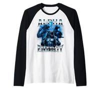 Alpha Energy Wolf Meme Cringe Strano Divertente Uomini Donne Maglia con Maniche Raglan