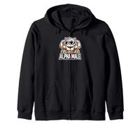 Alpha Feline Male Funny Cat Graphic Animal Pet Lover Novelty Felpa con Cappuccio