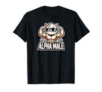 Alpha Feline Male Funny Cat Graphic Animal Pet Lover Novelty Maglietta