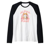 Alpha Feline Male Funny Cat Graphic Art Animal Lover Novelty Maglia con Maniche Raglan