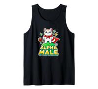 Alpha Feline Male Funny Kitten Graphic Father's Day Novelty Canotta