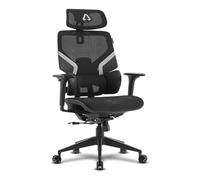 Alpha Gamer Aurora - Sedia da ufficio ergonomica, schienale e cervicale regolabile, seduta e schienale in rete, traspirante, seduta e supporto lombare regolabile, braccioli 3D, 120 kg, nero e grigio