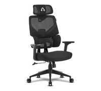 Alpha Gamer Iris - Sedia da ufficio ergonomica, cervicale regolabile, schienale in rete, traspirante, braccioli 3D regolabili e supporto lombare regolabile, 120 kg, nero
