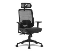 Alpha Gamer Stella - Sedia da ufficio ergonomica, cervicale regolabile, schienale in rete, traspirante, braccioli 3D regolabili e supporto lombare regolabile, 120 kg, nero