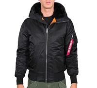 Alpha Industries 1 Giacca Bomber con Cappuccio da Uomo, Nero (Black 3), XXX-Large