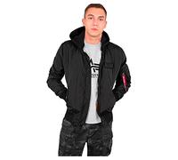 Alpha Industries 1 TT Giacca Bomber con Cappuccio da Uomo, Black/Black, 3XL