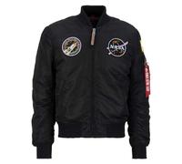 Alpha Industries 1 VF NASA Bomber Jacket per Uomo Giacche, Black/Lilac, XXL