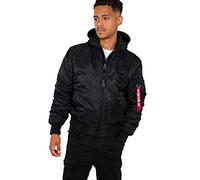 Alpha Industries 1 ZH Giacca Bomber con Stampa sul Retro per Uomo, Black/White, XL