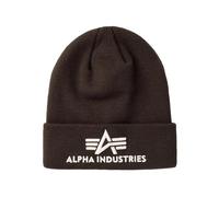 Alpha Industries 3D Beanie Cappello da Uomo in Acrilico Lavorato a Maglia Hunter Brown