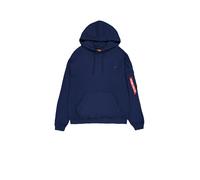 Alpha Industries Alpha Essentials Rubber Logo Hoodie Taglia 3XL - Blu scuro