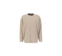 Alpha Industries Alpha Essentials Rubber Logo Loose Longsleeve Manica lunga Taglia M - Beige