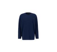 Alpha Industries Alpha Essentials Rubber Logo Loose Longsleeve Manica lunga Taglia S - Blu scuro