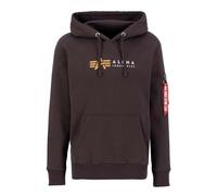 Alpha Industries Alpha Label Felpa con Cappuccio per Uomo Hunter Brown