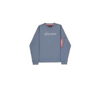Alpha Industries Alpha Label Sweater Pullover, Denim Blue, XL Uomo