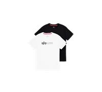 Alpha Industries Alpha Label T-Shirt 2 Pack Magliette Taglia M - Nero/Bianco