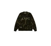 Alpha Industries ALPHA X AAPE NECK SWEATSHIRT ALPHA X AAPE BY A BATHING APE Taglia M - Woodland Camouflage