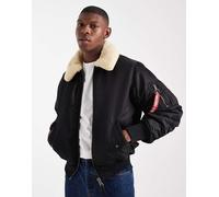 Alpha Industries - B-15 - Bomber unisex double-face nero con colletto in pile borg L