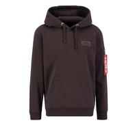 Alpha Industries Back Print Hoody Uomo Felpa con Cappuccio Hunter Brown