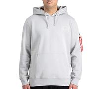 Alpha Industries Back Print Hoody Uomo Felpa con Cappuccio Pastel Grey