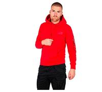 Alpha Industries Back Print Hoody Uomo Felpa con Cappuccio Speed Red