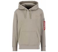 Alpha Industries Back Print Hoody Uomo Felpa con Cappuccio Vintage Sand