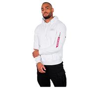 Alpha Industries Back Print Hoody Uomo Felpa con Cappuccio, White