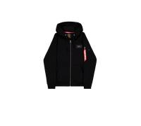 ALPHA INDUSTRIES Giacca di felpa nero / bianco, Taglia S
