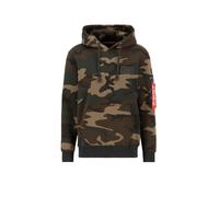 Alpha Industries Backprint Camo Hoodie Taglia M - Woodland Camouflage