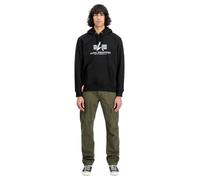 Alpha Industries Base Felpa con cappuccio uomo nero, taglia 2XL