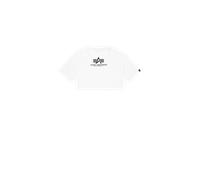 Alpha Industries Basic Big Logo Cropped PP T-Shirt Magliette Taglia M - Bianco