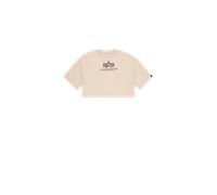 Alpha Industries Basic Big Logo Cropped PP T-Shirt Magliette Taglia XS - Beige