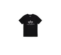 Alpha Industries Basic Big Logo Foil Print T-Shirt Magliette Taglia M - Nero/Argento