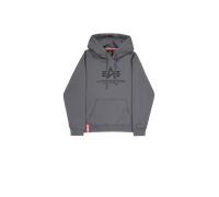 Alpha Industries Basic Big Logo Hoodie Taglia 2XS - Grigio scuro/Nero