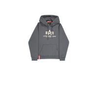 ALPHA INDUSTRIES Felpa grigio scuro / bianco, Taglia XS