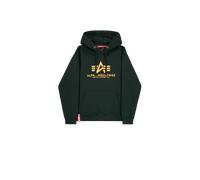Alpha Industries Basic Big Logo Hoodie Taglia XS - Verde petrolio