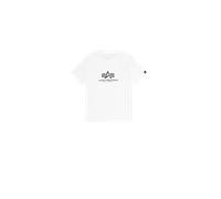 Alpha Industries Basic Big Logo Puff Print T-Shirt Magliette Taglia M - Bianco