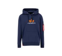 Alpha Industries Basic Big Logo Rubber Hoodie Taglia L - Blu scuro