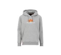 Alpha Industries Basic Big Logo Rubber Hoodie Taglia L - Grigio