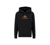 Alpha Industries Basic Big Logo Rubber Hoodie Taglia L - Nero