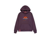 Alpha Industries Basic Big Logo Rubber Hoodie Taglia L - Prugna