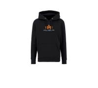 Alpha Industries Basic Big Logo Rubber Hoodie Taglia XL - Nero