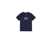 Alpha Industries Basic Big Logo Rubber T-Shirt Magliette Taglia XL - Blu scuro