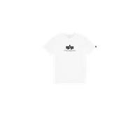 Alpha Industries Basic Big Logo Rubber T-Shirt Magliette Taglia XS - Bianco/Nero