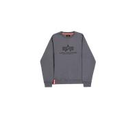 Alpha Industries Basic Big Logo Sweatshirt Felpe Taglia 2XL - Grigio scuro/Nero